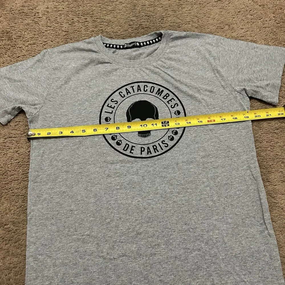 Les Catacombes De Paris Size Small T Shirt Gray Skull